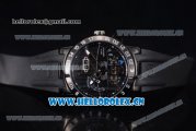 Ulysse Nardin Executive Dual Time & Big Date Asia ST25 Automatic PVD Case Black Dial White Markers and Black Rubber Strap
