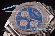 Breitling Chronomat B01 GMT Swiss Valjoux 7750 Automatic Steel Case/Strap with Blue Dial - Diamond Bezel