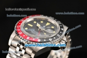 Rolex GMT Master Oyster Perpetual Automatic Movement ETA Case with Black/Red Bezel-Yellow Markers and Black Dial