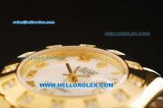 Rolex Datejust Automatic Movement Full Gold with White Dial and Diamond Bezel-ETA Coating Case