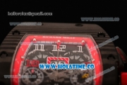 Richard Mille RM 011 Felipe Massa Flyback Chronograph Swiss Valjoux 7750 Automatic Carbon Fiber Case with Skeleton Dial and Red Inner Bezel - 1:1 Original