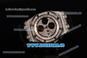 Audemars Piguet Royal Oak Offshore Chrono Swiss Valjoux 7750 Automatic Steel/Diamonds Case with White Markers and Diamonds Bezel(NOOB)