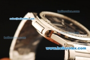 Patek Philippe Nautilus Swiss Quartz Movement Diamond Bezel with Grey Dial and White Stick Markers