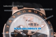 Ulysse Nardin Executive Dual Time & Big Date Asia ST25 Automatic Rose Gold Case White Dial Black Bezel and Black Rubber Strap