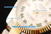 Rolex Datejust Automatic Movement Steel Case with White Dial and Gold Bezel-Two Tone Strap