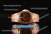 Patek Philippe Nautilus Miyota 9015 Automatic Rose Gold Case with Brown Dial and Rose Gold Bracelet - 1:1 Original