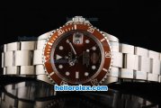 Rolex Submariner Swiss ETA 2836 Automatic Movement Full Steel Case/Strap with Brown Dial and Brown Bezel