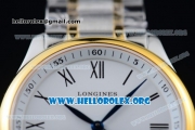 Longines Master Swiss ETA 2824 Automatic Two Tone Case with White Dial and Yellow Gold/Steel Bracelet (AAAF)