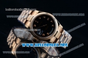 Rolex Day-Date Swiss ETA 2836 Automatic Rose Gold Case with Black Dial Diamonds Markers and Rose Gold Bracelet (BP)