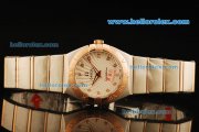 Omega Constellation Swiss ETA Quartz Movement Steel Case with Rose Gold Bezel and Diamond Markers - Lady Model Omega Constellation Swiss ETA Quartz Movement Steel Case with Rose Gold Bezel and Diamond Markers - Lady Model