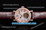 Franck Muller Color Dreams Swiss Tourbillon Manual Winding Rose Gold Case with Silver Dial Colorful Roman Numeral Markers and Diamonds Bezel (FT)