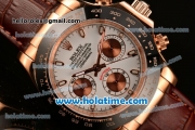 Rolex Daytona II Asia 3836 Automatic Rose Gold Case with Black Bezel and White Dial