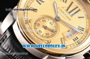 Cartier Calibre De Swiss ETA 2824 Automatic Steel Case with Gold Dial and Roman Numeral Markers