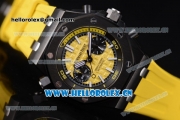 Audemars Piguet Royal Oak Offshore Diver Chronograph Clone AP Calibre 3126 Automatic PVD Case Yellow Dial Yellow Rubber Strap and Stick Markers (EF)