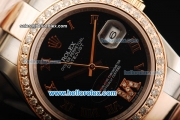 Rolex Datejust Oyster Perpetual Automatic Movement Black Dial with Diamond Bezel and Two Tone Strap
