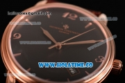 Vacheron Constantin Patrimony Miyota 9015 Automatic Rose Gold Case with Black Dial and Arabic Numeral/Stick Markers