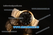 Cartier Ballon Bleu De Chrono Swiss Valjoux 7750 Automatic Yellow Gold Case with Black Dial and Yellow Gold Bracelet - (H)