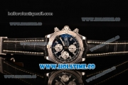 Breitling Chronomat Evolution Swiss Valjoux 7750 Automatic Steel Case with Black Dial and Silver Stick Markers (BP)