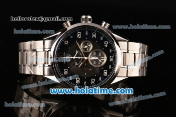 Tag Heuer Mikrograph Chrono Miyota OS10 Quartz Full Steel with Black/Grey Dial and Arabic Numeral Markers