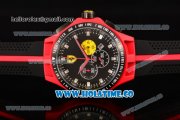 Ferrari Race Day Watch Chrono Miyota OS20 Quartz Red PVD Case with Black Dial and Silver Stick Markers - One Yellow Subdial