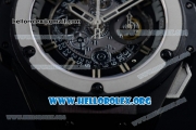 Hublot King Power Unico Black Magic Foudroyante Chrono Swiss Valjoux 7750 Automatic PVD Case with Black Dial Steel Bezel and Black Rubber Strap