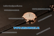 Girard Perregaux 1966 9015 Auto Rose Gold Case with White Dial and Black Leather Strap