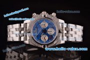 Breitling Chronomat B01 GMT Swiss Valjoux 7750 Automatic Steel Case/Strap with Blue Dial