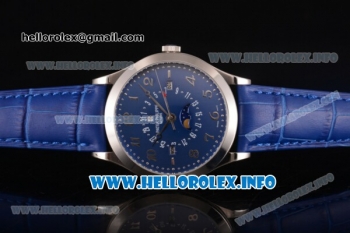 Patek Philippe Grand Complications Perpetual Calendar Miyota Quartz Steel Case with Blue Dial and Silver Arabic Numeral Markers