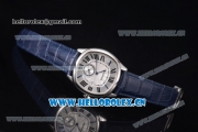 Cartier Drive de Cartier Asia ST16 Automatic Steel Case with Silver Dial Roman Numeral Markers and Blue Leather Strap