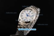 Omega Seamaster Automatic Movement Steel Case with Blue Stick Marking-White Dial