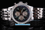 Breitling Navitimer Automatic Movement with Black Dial and Green Numeral Marker-SS Strap