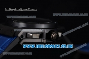 Hublot King Power Chrono Japanese Miyota OS20 Quartz PVD Case with Black Dial and Blue Leather Strap