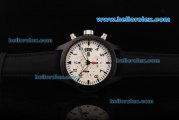 IWC Pilot's Watch TOP GUN Chronograph Quartz Movement PVD Case with White Dial and Nylon Leather Strap