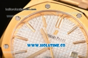 Audemars Piguet Royal Oak 41MM Miyota 9015 Automatic Full Yellow Gold with White Dial and Stick Markers (BP)