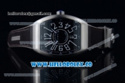 Franck Muller Vanguard Swiss ETA 2892 Automatic Steel Case with Black Dial Arabic Numeral Markers and Brown Leather Strap