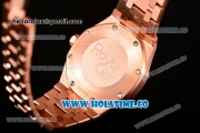 Audemars Piguet Royal Oak 33MM Miyota Quartz Rose Gold Case/Bracelet with White Dial and Stick Markers (EF)