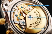 Breitling Chronomat Evolution Swiss Valjoux 7750 Automatic Movement Steel Case with Blue Dial and Two Tone Strap