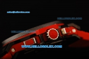 Hublot Big Bang Chronograph Swiss Valjoux 7750 Automatic Movement Red Dial with Black Bezel and Red Rubber Strap