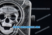 Bell & Ross BR 01 Burning Skull Asia Automatic Steel Case with Skull Dial and Leather Strap - 1:1 Original(AAAF)