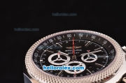 Breitling Bentley Barnato Racing Swiss Valjoux 7750-SHG Automatic Steel Case with Black Dial and Steel Strap