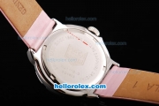 Tag Heuer Formula 1 Quartz Movement Silver Case with Diamond Bezel-Pink Dial and Pink Leather Strap-Lady Size