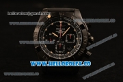 Breitling Chronomat B01 44 Blacksteel Chronograph Swiss Valjoux 7750 Automatic PVD Case with Black Dial Rubber Strap and Stick Markers