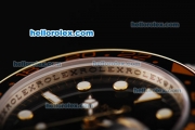 Rolex GMT-Master II Oyster Perpetual Swiss ETA 2836 Automatic Movement Two Tone with Black Bezel and Black Dial