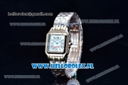 Cartier Santos 100 Japanese Miyota Quartz Rose Gold Case with White Dial Roman Numberal Markers and Rose Gold Bracelet