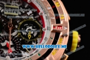 Richard Mille RM 60-01 Asia 2813 Automatic Rose Gold Case with Skeleton Dial and Yellow Rubber Strap Rose Gold Bezel (EF)