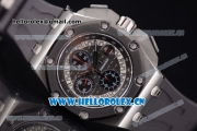 Audemars Piguet Royal Oak Offshore Chronograph Michael Schumacher Clone AP Calibre 3126 Automatic Titanium Case with Black Dial Grey Rubber Strap and Stick Markers (J12)