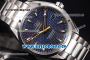 Omega Seamaster Aqua Terra 150 M Clone 8500 Automatic Stainless Steel Case/Bracelet with Stick Markers Yellow Second Hand and Blue Dial (EF)
