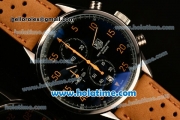Tag Heuer Carrera Calibre 1887 Space X Chrono Miyota OS10 Quartz Steel Case with Brown Leahter Strap and Black Dial