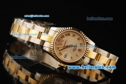 Rolex Datejust Automatic Movement Steel Case with Gold Bezel and Two Tone Strap-ETA Coating