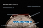 Omega De Ville Co-Axial Asia Automatic Steel Case with Stick/Roman Numeral Markers and Brown Leather Strap